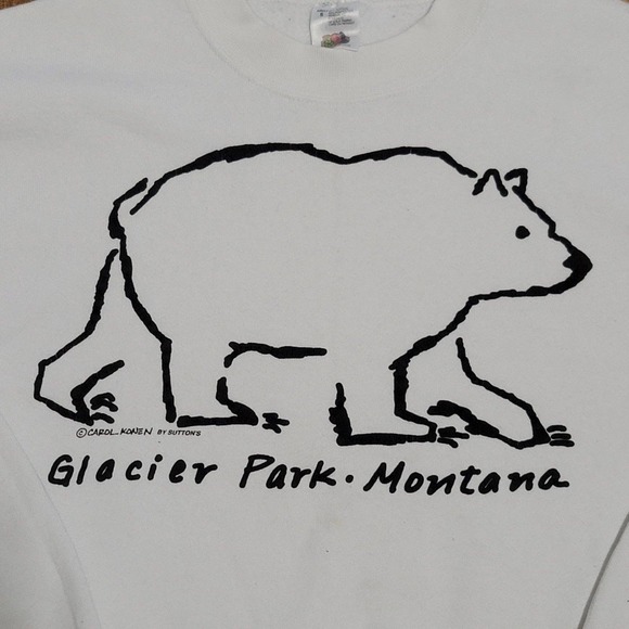 Vtg Fruit Of The Loom Glacier Park Montana Polar Bear Sweatshirt - Picture 7 of 7
